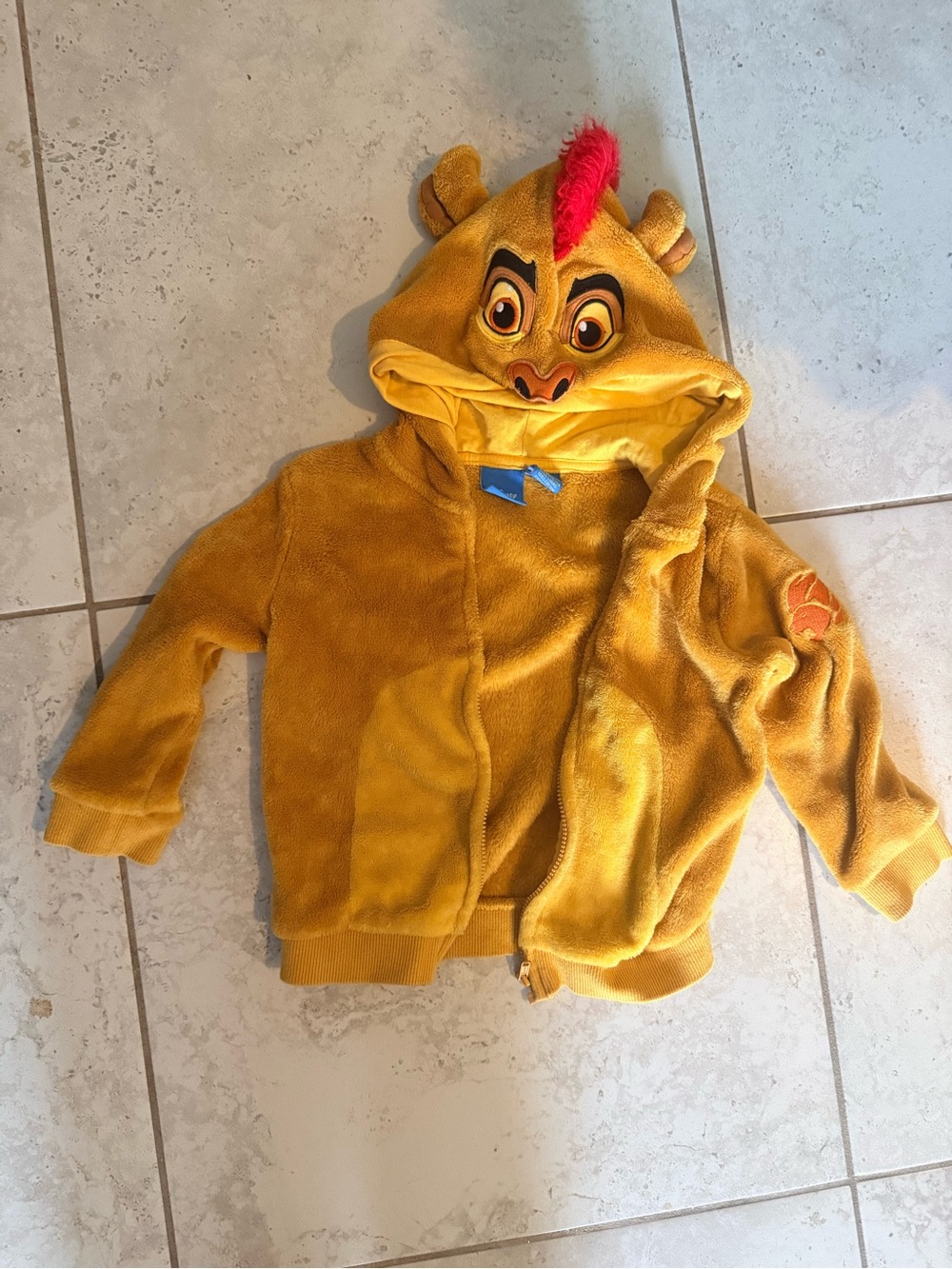 Disney Plush Simba-Inspired Hooded Costume Jacket - Yellow with Red Accent